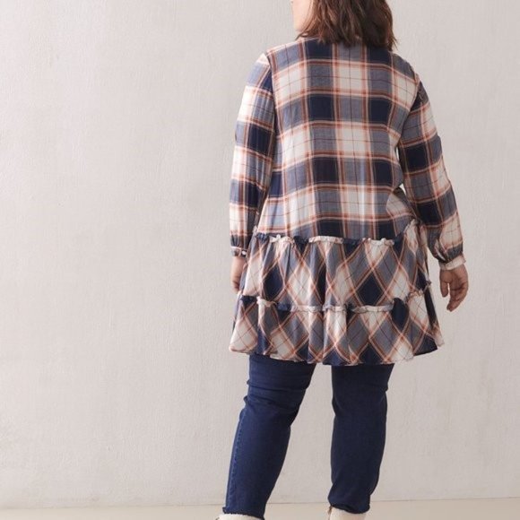 CUTE Plaid Babydoll Dress - Picture 2 of 4